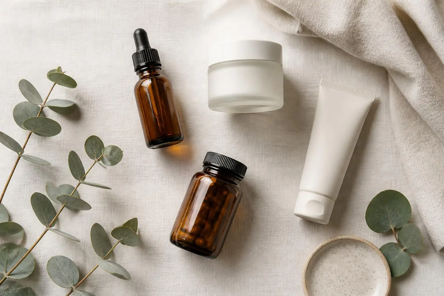 Finished product samples from nutraceutical, skincare, and personal care contract manufacturing